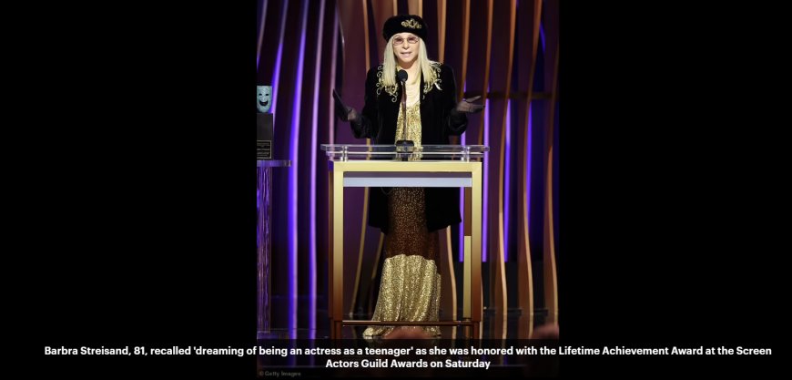 SAG Awards 2024: Emotional Barbra Streisand, 81, moves A-list audience to TEARS as she accepts Life Achievement award to standing ovation: 'I can't quite believe it!'