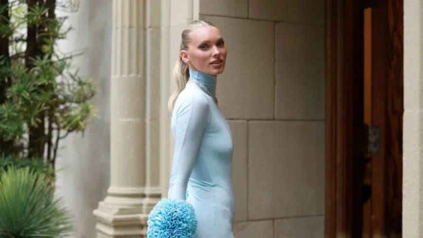Elsa Hosk Understood the Assignment With Her Head-to-Toe Tiffany Blue Look